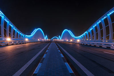 Light trails on road at night