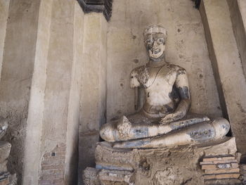 Low angle view of buddha statue