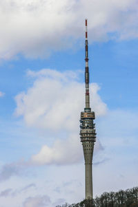 Low angle view of smoke stack against sky