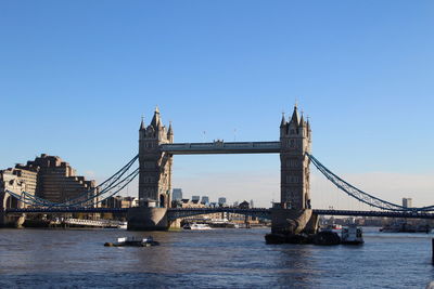 Suspension bridge over river