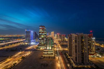 Beautiful aerial view of lusail skyline