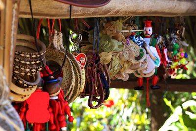 Close-up of multi colored hanging for sale