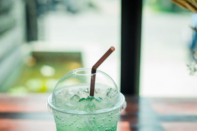 Close-up of drink on table