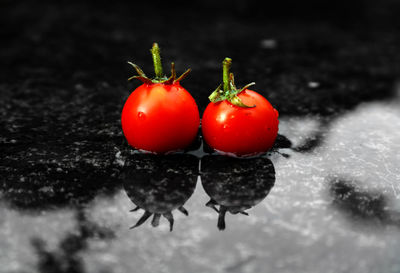 Tomatoes on water during rainy season