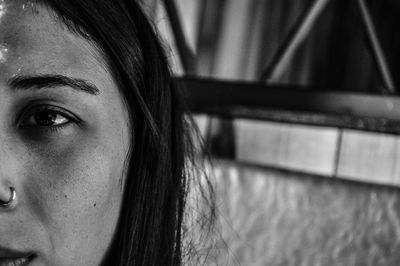 Close-up portrait of woman outdoors