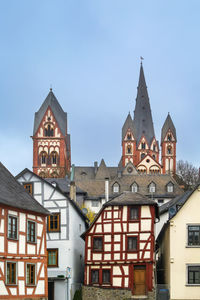 Street in limburg with view of cathedral, germany