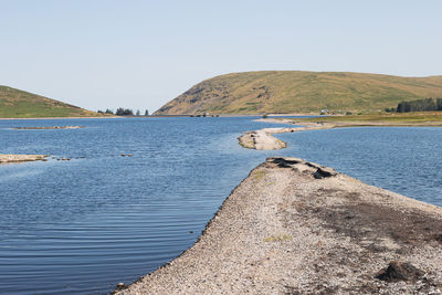 The water shortages as levels drop in spelga dam reservoir when heat wave hit norhtern ireland