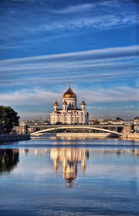 Reflection of building in lake