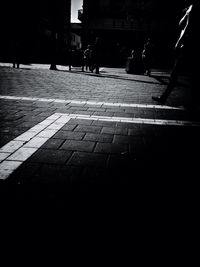 View of city at night