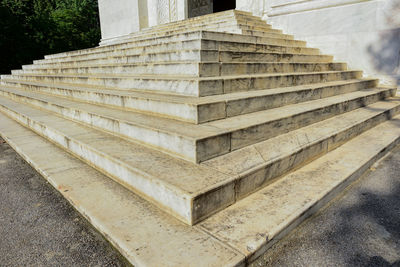 Low angle view of staircase against sky