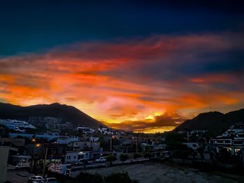 Scenic view of dramatic sky during sunset