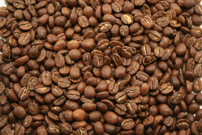 Full frame shot of roasted coffee beans