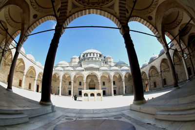 Low angle view of historical building against clear sky