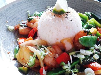Close-up of fresh salad in plate