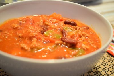 Close-up of soup in bowl