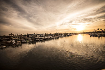 View of sea at sunset