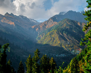 Scenic view of mountains against sky