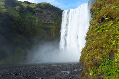 Scenic view of waterfall