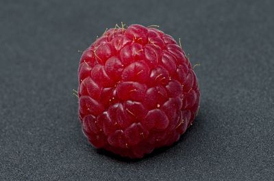 High angle view of strawberry on table